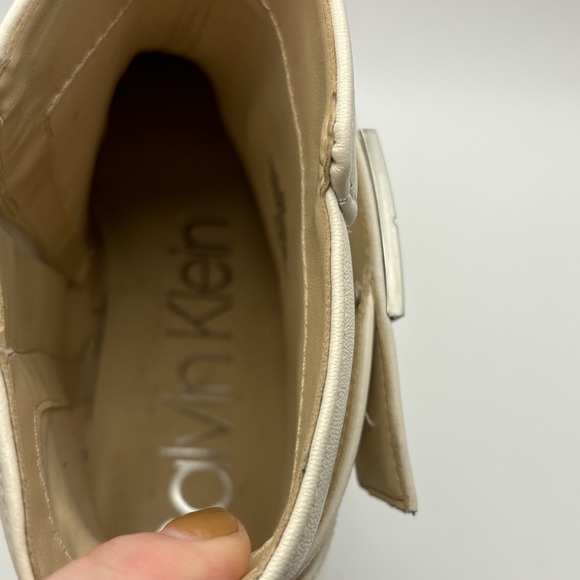 Calvin Klein Women's Dwayne Casual Block Heel Bootie Chic Cream Size‎ 9 - Picture 10 of 12